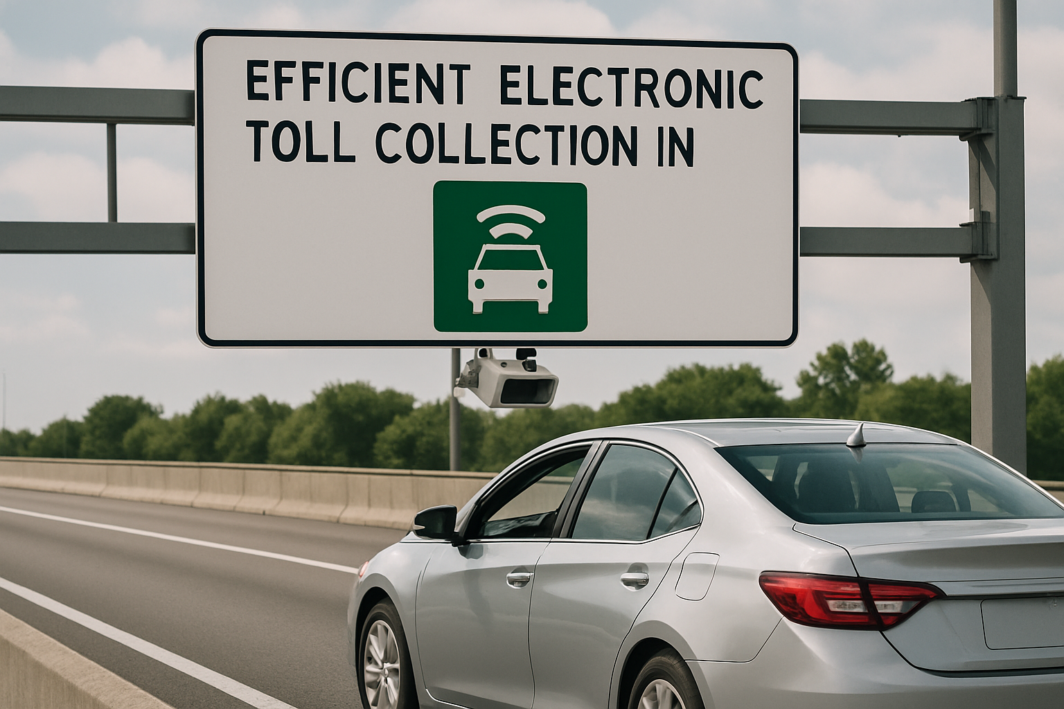 Efficient electronic toll collection system in use